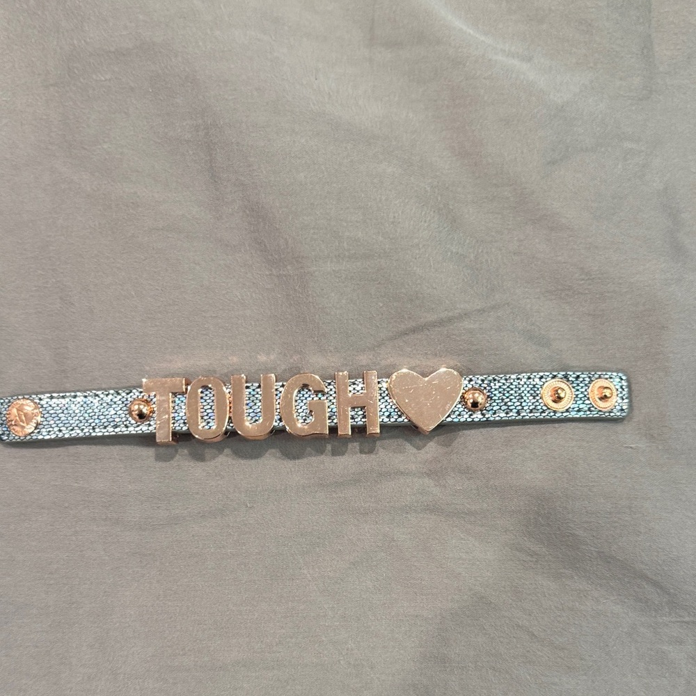 BCBGeneration Silver  'TOUGH' Letter Bracelet